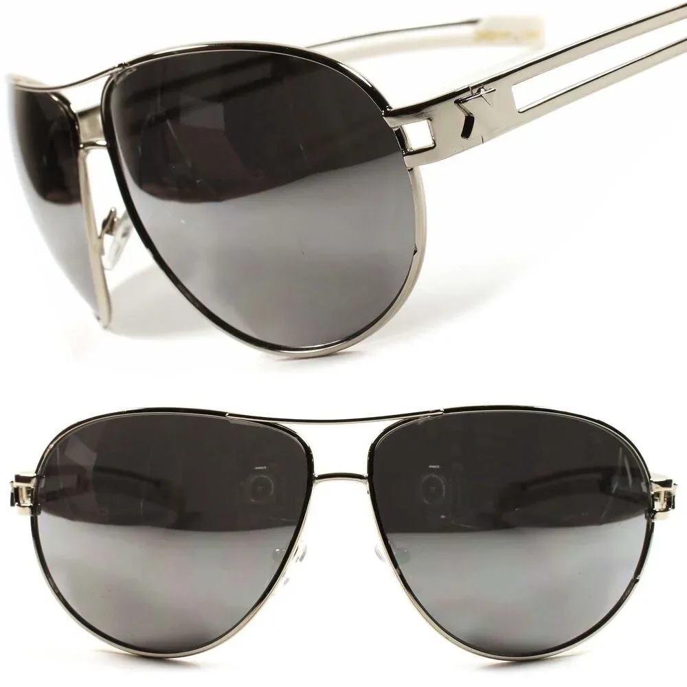Mirrored Fancy Designer Retro Mens Womens Military Style Oversized Sunglasses